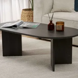 Table basse ovale en aggloméré Sable