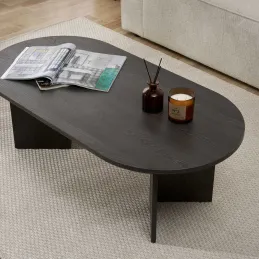 Table basse ovale en aggloméré Sable