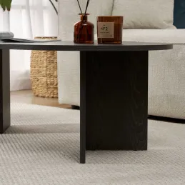 Table basse ovale en aggloméré Sable