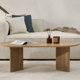 Table basse ovale en aggloméré Sable