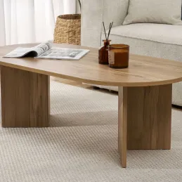 Table basse ovale en aggloméré Sable
