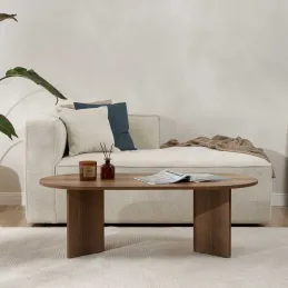 Table basse ovale en aggloméré Sable
