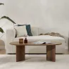 Table basse ovale en aggloméré Sable