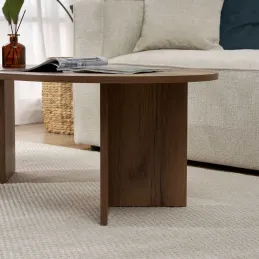 Table basse ovale en aggloméré Sable