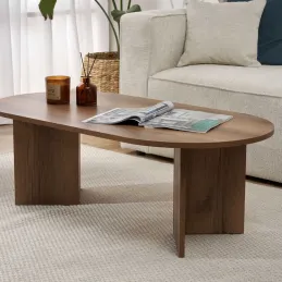Table basse ovale en aggloméré Sable