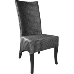 Chaise en loom et acajou Adlon