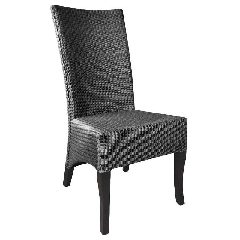 Chaise en loom et acajou Adlon