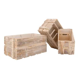 Caisse en bois vieilli (Lot de 3)