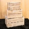 Caisse en bois vieilli (Lot de 3)