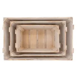 Caisse en bois vieilli (Lot de 3)