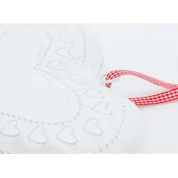 Coeur en métal laqué blanc