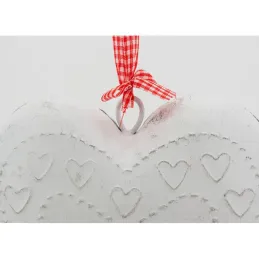 Coeur en métal laqué blanc