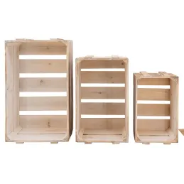 Caisse en bois vieilli (Lot de 3)