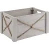 Caisse en bois patiné et corde (Lot de 3)