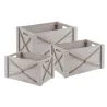 Caisse en bois patiné et corde (Lot de 3)