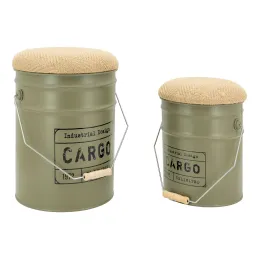 Tabouret/coffre en métal Cargo