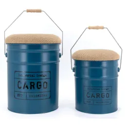 Tabouret/coffre en métal Cargo