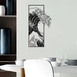 Décoration murale en métal Waves 34 x 62 cm