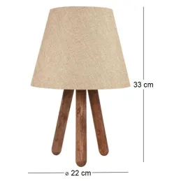Lampe à poser trepieds bois et tissu Carla