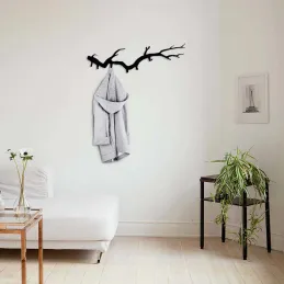 Patère en métal noir Bough