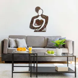 Décoration murale en métal Rusty Hug 52 x 70 cm