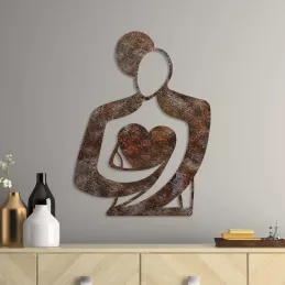 Décoration murale en métal Rusty Hug 52 x 70 cm