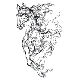Décoration murale en métal Horse Line Art 41 x 66 cm