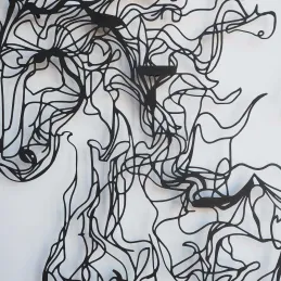 Décoration murale en métal Horse Line Art 41 x 66 cm