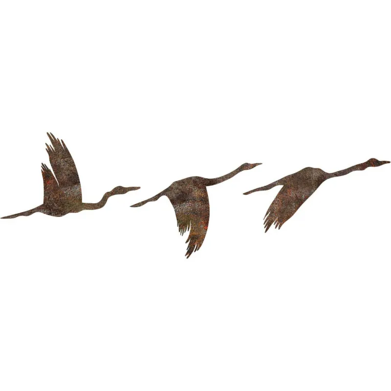 Oiseaux décoratifs en métal Rusty Birds (Lot de 3)