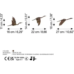 Oiseaux décoratifs en métal Rusty Birds (Lot de 3)