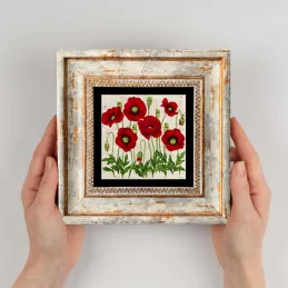 Tableau décoratif en bois et métal 20 x 20 cm