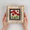 Tableau décoratif en bois et métal 20 x 20 cm