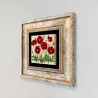 Tableau décoratif en bois et métal 20 x 20 cm