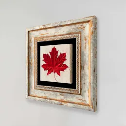 Tableau décoratif en bois et métal 20 x 20 cm