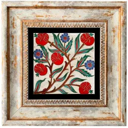 Tableau décoratif en bois et métal 20 x 20 cm