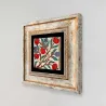 Tableau décoratif en bois et métal 20 x 20 cm