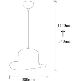 Suspension chapeau haut de forme en métal Sivani