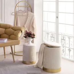 Pouf en tissu molletonné Comfort (Lot de 2)
