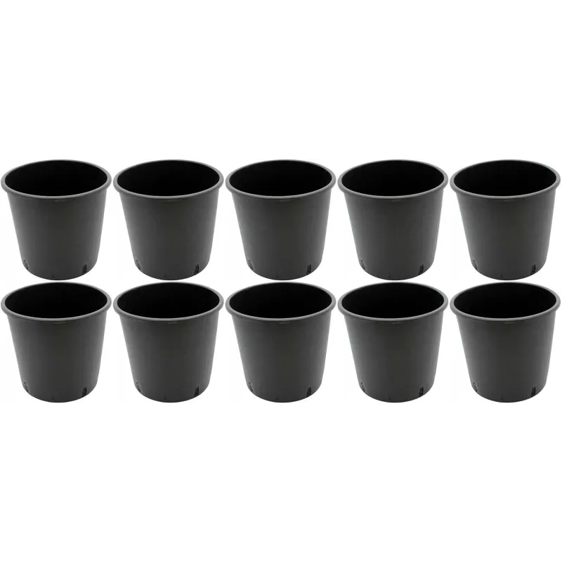 Pot de plantation rond de 10 litres noir  24 x 24 cm