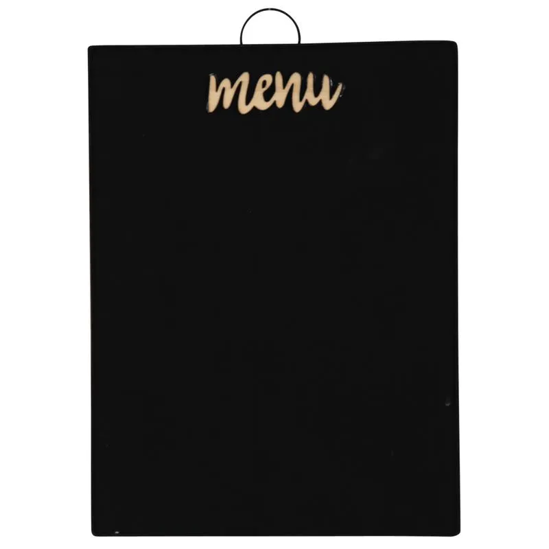 Tableau noir en métal effet ardoise Menu