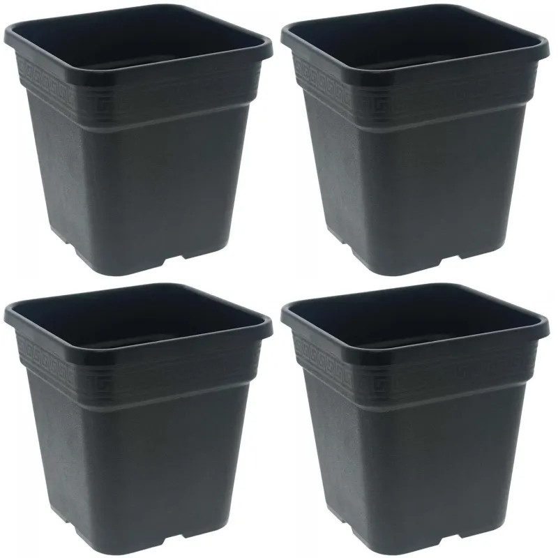 Pot de plantation carré noir 14 litres  28.5 x 28.5 x 29 cm