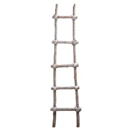 Echelle en bois patiné blanc (Lot de 2)