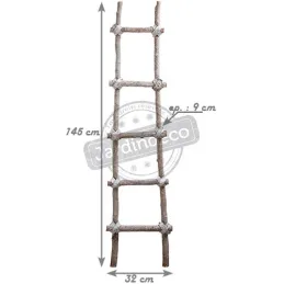 Echelle en bois patiné blanc (Lot de 2)