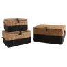 Malles en jonc de mer naturel et noir (lot de 3)