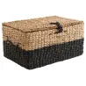 Malles en jonc de mer naturel et noir (lot de 3)