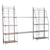 Etagère en métal et bois pliante