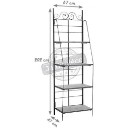 Etagère en métal et bois pliante