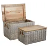 Coffre en poelet blanchi (Lot de 2)