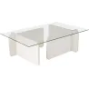 Table basse en verre et aggloméré Flavio