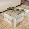 Table basse en verre et aggloméré Flavio